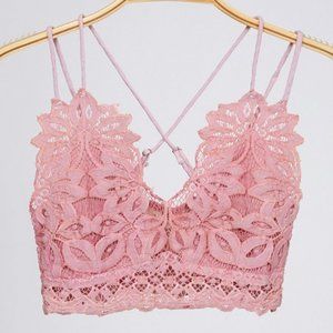 NWT Peach Love California Light Pink Lace Bralette